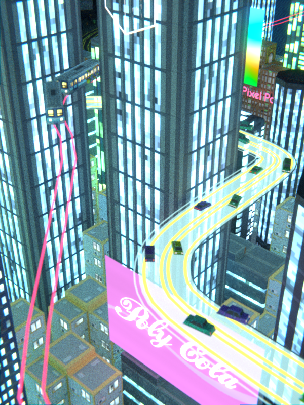 Cyberpunk Pixel City Towers